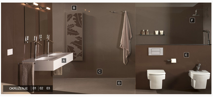 Large format brown quartz for bathrooms